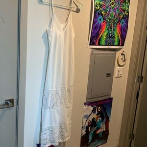 Angelic white silk lace gown